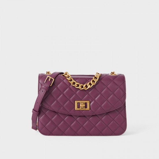 Charles Keith Chain Shoulder Bag Diamond Bag Purple Charles Keith Chain Shoulder Bag Diamond Bag Purple